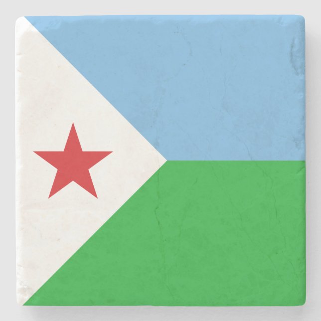 Djiboutis flagga stenunderlägg (Framsidan)