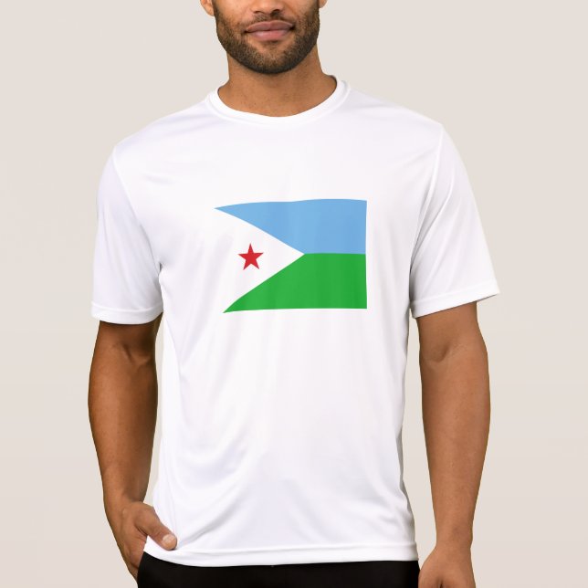 Djiboutis flagga t shirt (Framsida)