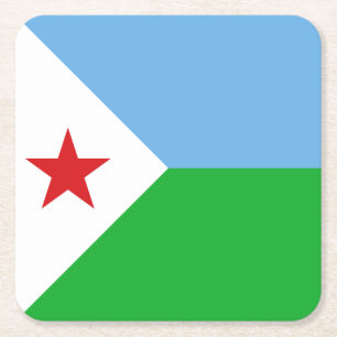 Djiboutis flagga underlägg papper kvadrat