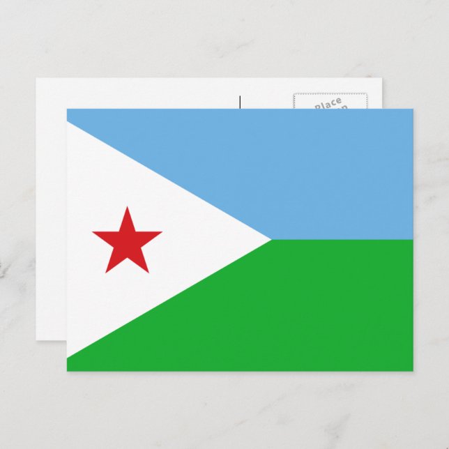 Djiboutis flagga vykort (Fram/baksida)