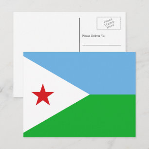 Djiboutis flagga vykort