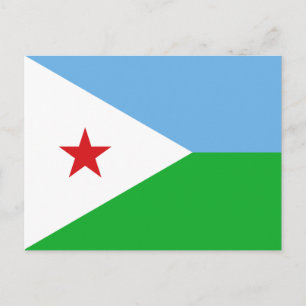 Djiboutis flagga vykort