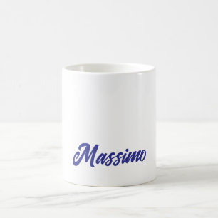 Djord Djupblå Färg Enkel Modern Egen Namn Kalligra Kaffemugg