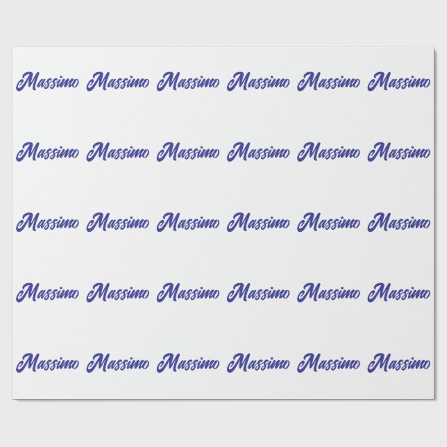 Djordb Blå Färg Enkel Modern Egen Namn Kalligrafi Presentpapper (Platt)