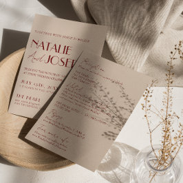 Djordb Röd Blå Allt-i-ett Whimsisk Modern Bröllop Inbjudningar