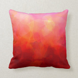 Djordbär Röd Orange Gul Akvarell Bakgrund Kudde