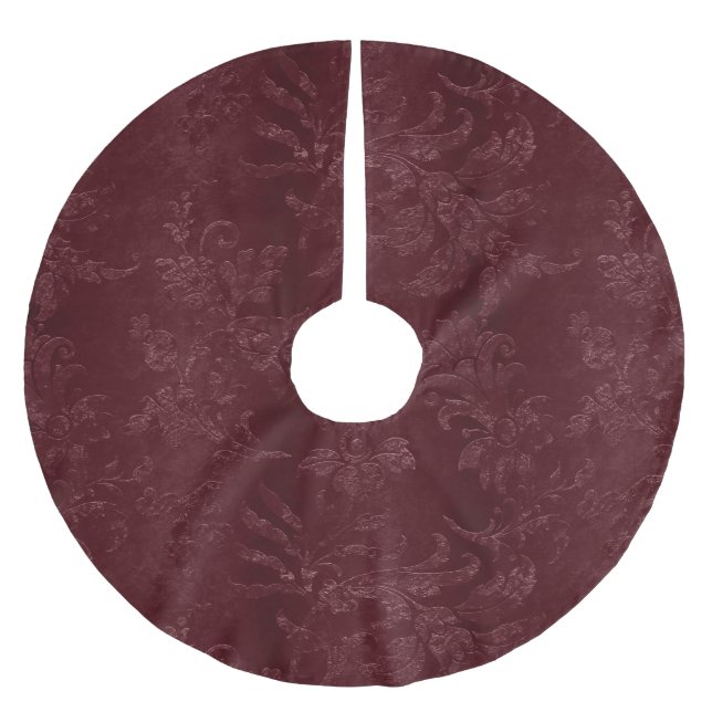 Djordbärsröd burgunder Röd blomster Jul Julgransmatta Borstad Polyester (Framsidan)