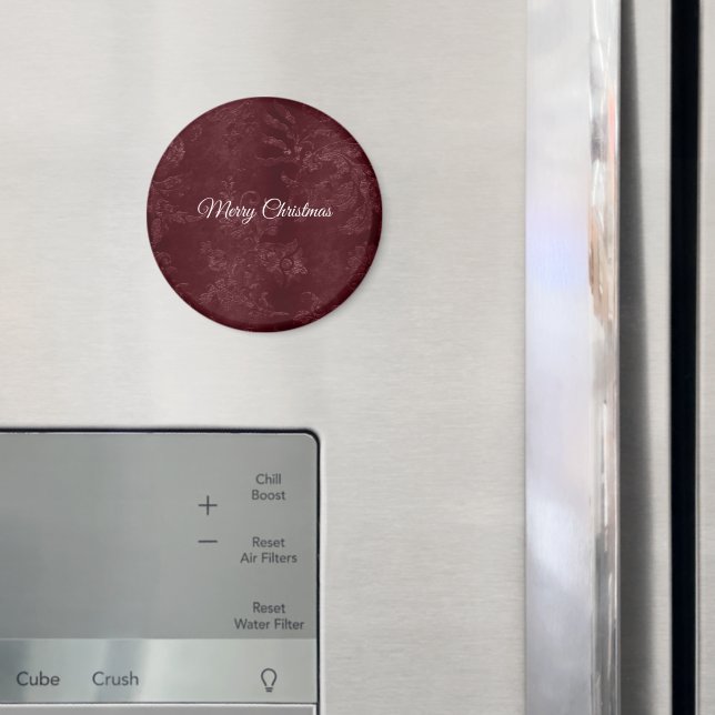 Djordbärsröd burgunderfärgad blomsterjul magnet (In Situ (Fridge))