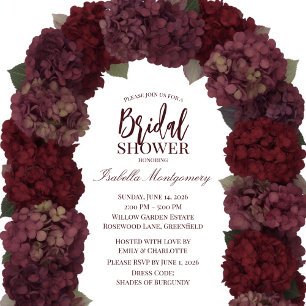 Djordbärsröd Hydrangea Lyxig Blommig Båge Inbjudningar