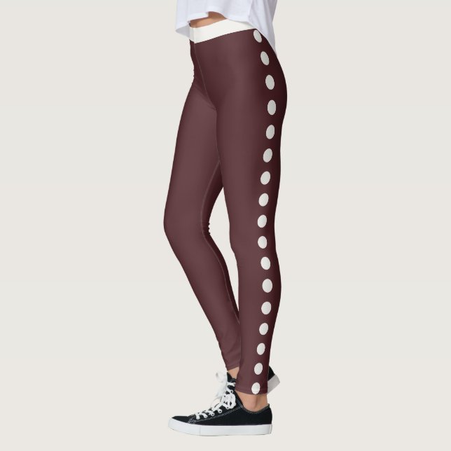 Djordbärsröd Neutral Prickmönster Anpassad Leggings (Vänster)