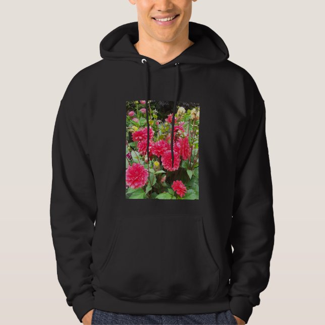 Djordbärsröda Dahlia Tröja Hoodie (Framsida)