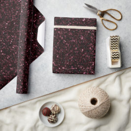 Djordbärsvin Svart Glittermönster Presentpapper
