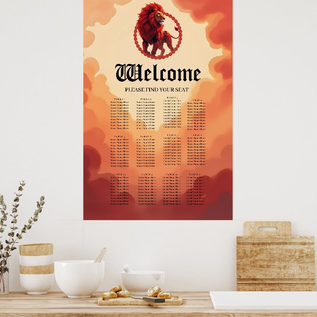 Djordbött Glöd – Lejonet med den Brinnande Ödet.   Poster (Kök)