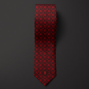 Djordbött på svart Mandala-monogram Slips