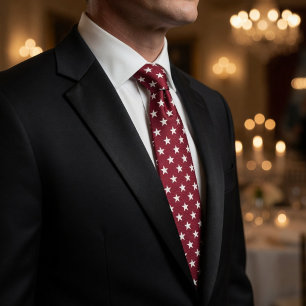 Djordbrun och knaprigt vit liten stjärnmönster slips