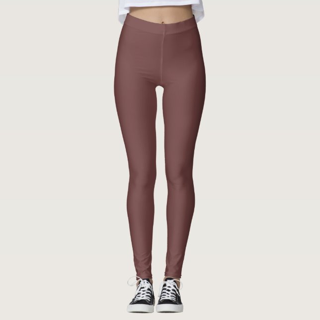 Djordfärgad enfärgad leggings (Framsida)