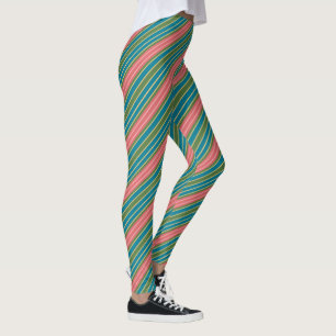 Djordfärgad Rosa Ljust Rosa Blå Grön Guld-effekt R Leggings