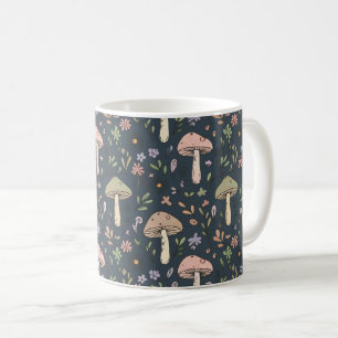 Djordk Blågrå Mörk Svamp Genomgående Tryck Kaffemugg