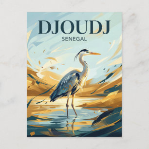 Djoudj nationala fågelreservat Senegal Vykort