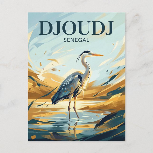 Djoudj nationala fågelreservat Senegal Vykort (Framsida)