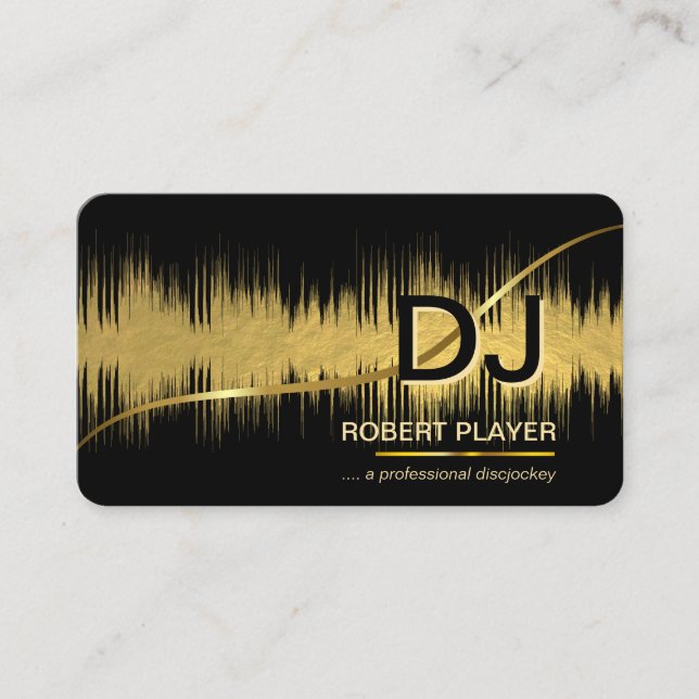 DJs Deejay Professionell Music Band Event Guld Visitkort (Framsida)