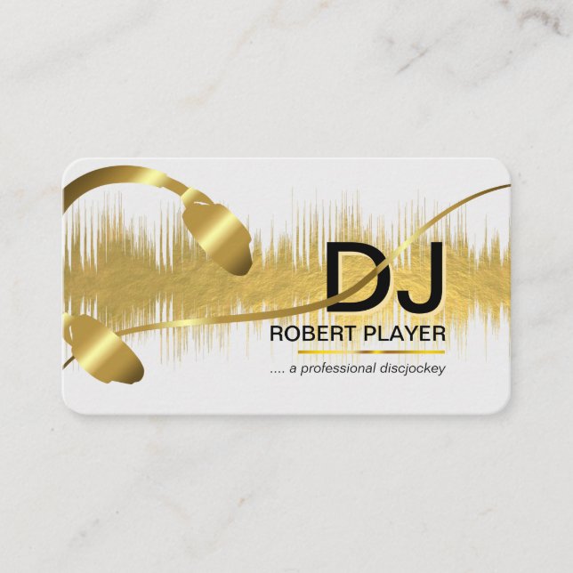DJs Deejay Professionell Music Band Event Guld Visitkort (Framsida)