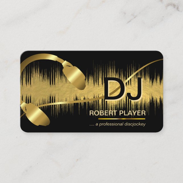 DJs Deejay Professionell Musik Huvudband  Visitkort (Framsida)