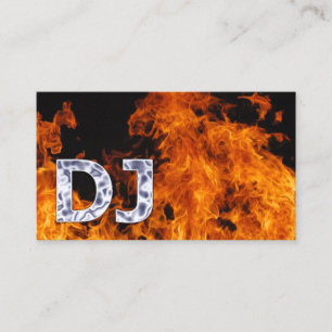 DJs Music Dee Jay Flaming Fire Visitkort