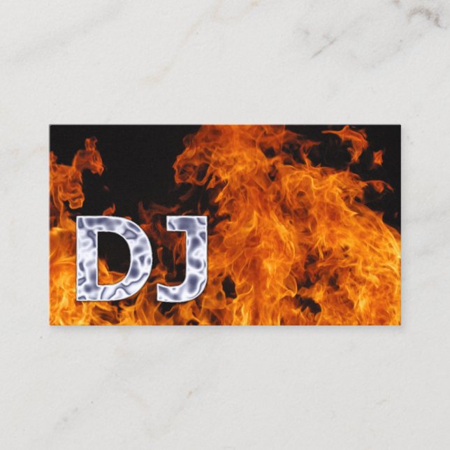 DJs Music Dee Jay Flaming Fire Visitkort (Framsida)