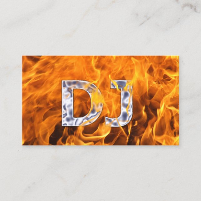DJs Music Deejay Kreativ Flaming Typography Visitkort (Framsida)