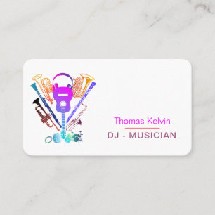 DJs Music Instruments Event Organizer Rainbow Visitkort
