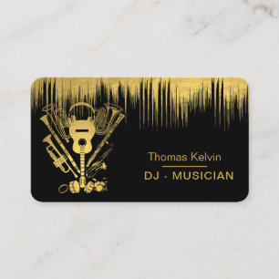 DJs Music Instruments, händelseorganisatör Guld Visitkort