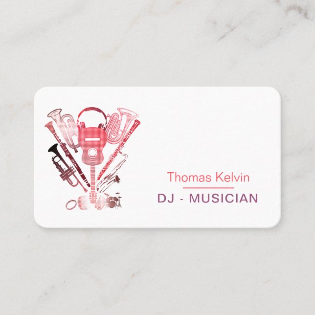DJs Music Instruments, händelseorganisatör Ro Guld Visitkort (Framsida)