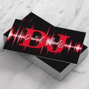 DJs Professionell Ljud Wave Bold Red Visitkort