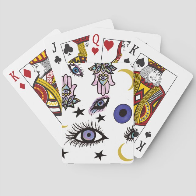 Djuliga öga-kort, roliga kort, Cartomancy, måne Casinokort (Baksidan)