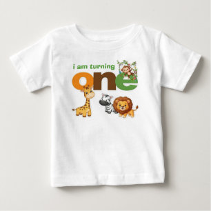 Djungel 1-års födelseshirt Småbarn Bebis Kid T Shirt