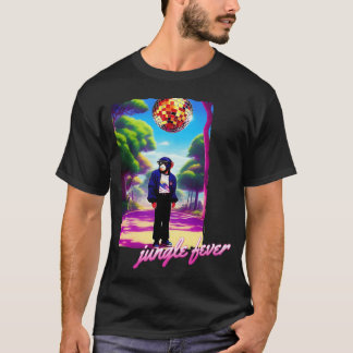 Djungel Feber Schimpans Disco Anime 90-tals tjej T Shirt