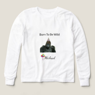 Djungel Gorilla Glad Födelsedag Konst T Shirt