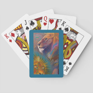 djungel lejon spelar kort casinokort
