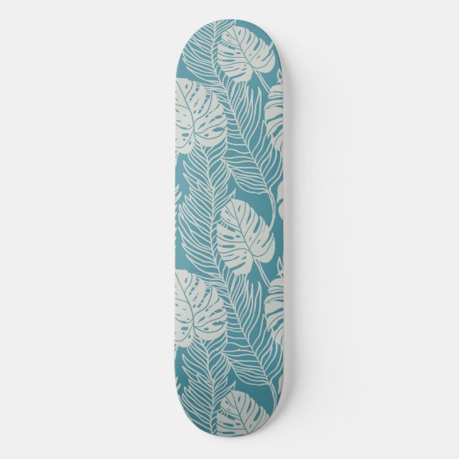 Djungel lyx - monstera och palm mini skateboard bräda 18,5 cm (Framsida)