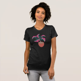 Djungel och tropisk Monstera rosa blad T Shirt