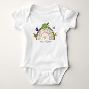 Djungel, regnbåge och kameleont barntröja t shirt