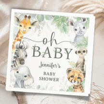Djungel Safari Djur Baby Shower Oj Baby