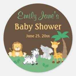 Djungel Safari Pojke Baby Shower Klistermärken