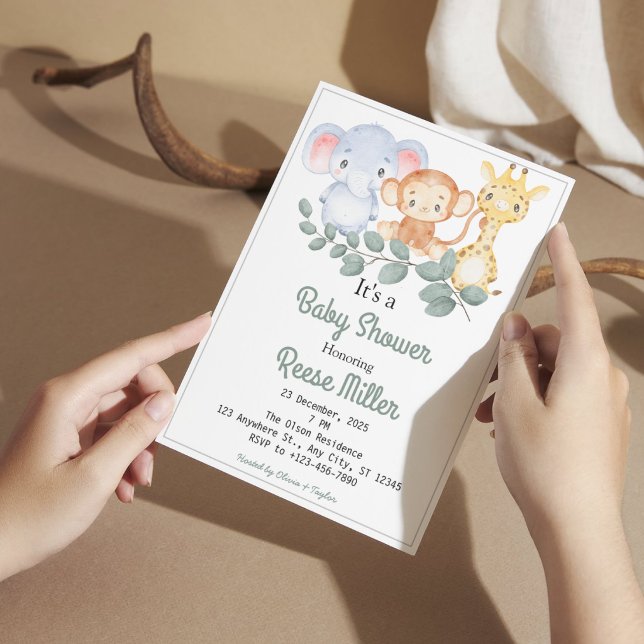 Djungel Safari tema baby shower  Inbjudningar (Skapare uppladdad)
