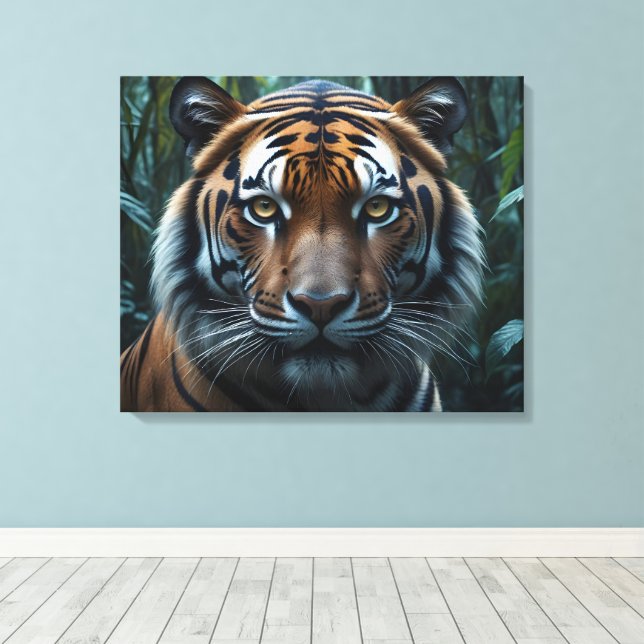 Djungel Tiger Canvastryck (Insitu (trägolv))