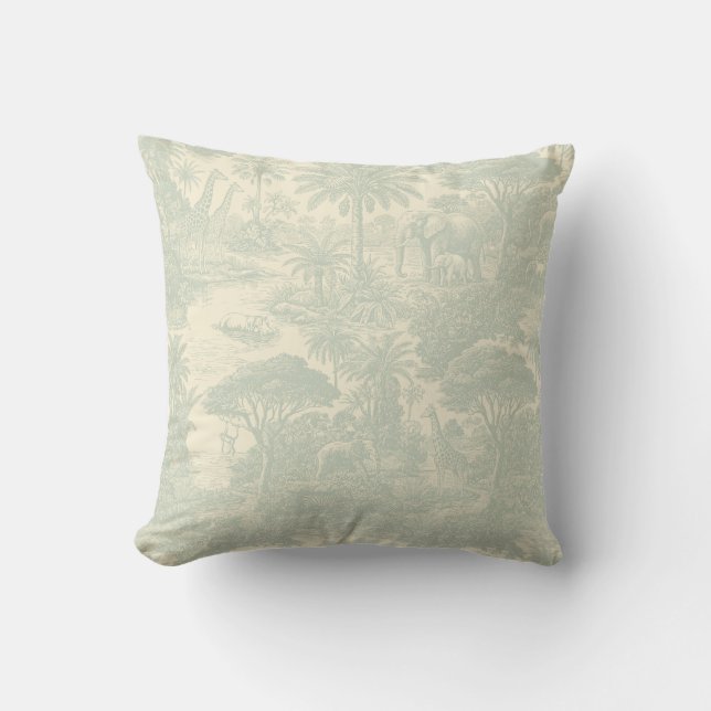 Djungel Toile-mönster Tropisk Scenisk Design Kudde (Framsida)
