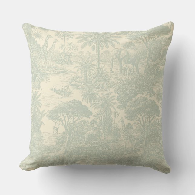 Djungel Toile-mönster Tropisk Scenisk Design Kudde (Framsida)