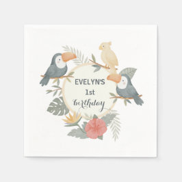 Djungel Tukan 1-års Födelsedags Boho Baby Shower F Pappersservett