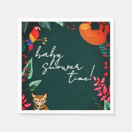 Djungel vilda djur baby shower pappersservett